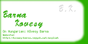 barna kovesy business card