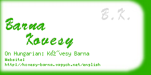 barna kovesy business card